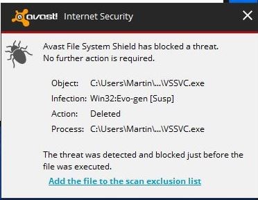 VSSVC.exe Υπηρεσία σκιωδών αντιγράφων τόμου της Microsoft® (32 bit)