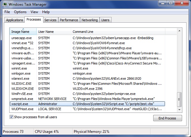 wscript.exe Microsoft ® Windows Based Script Host 