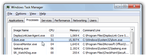 dwm.exe Gestor de Janelas do Ambiente do Trabalho 