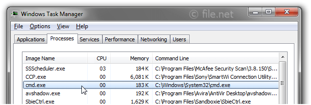 cmd.exe Procesador de comandos de Windows 