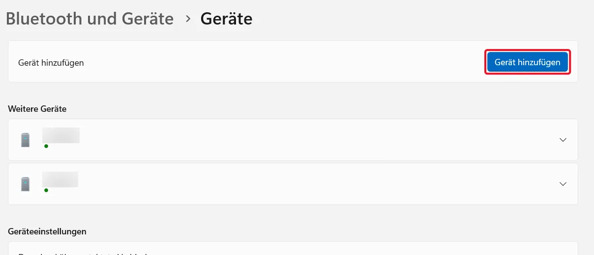Geräte hinzufügen oder entfernen