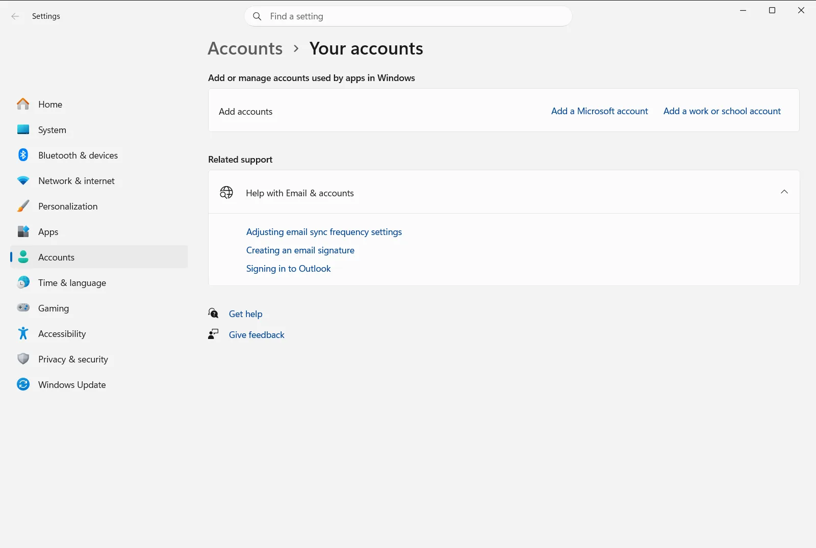 Email & accounts