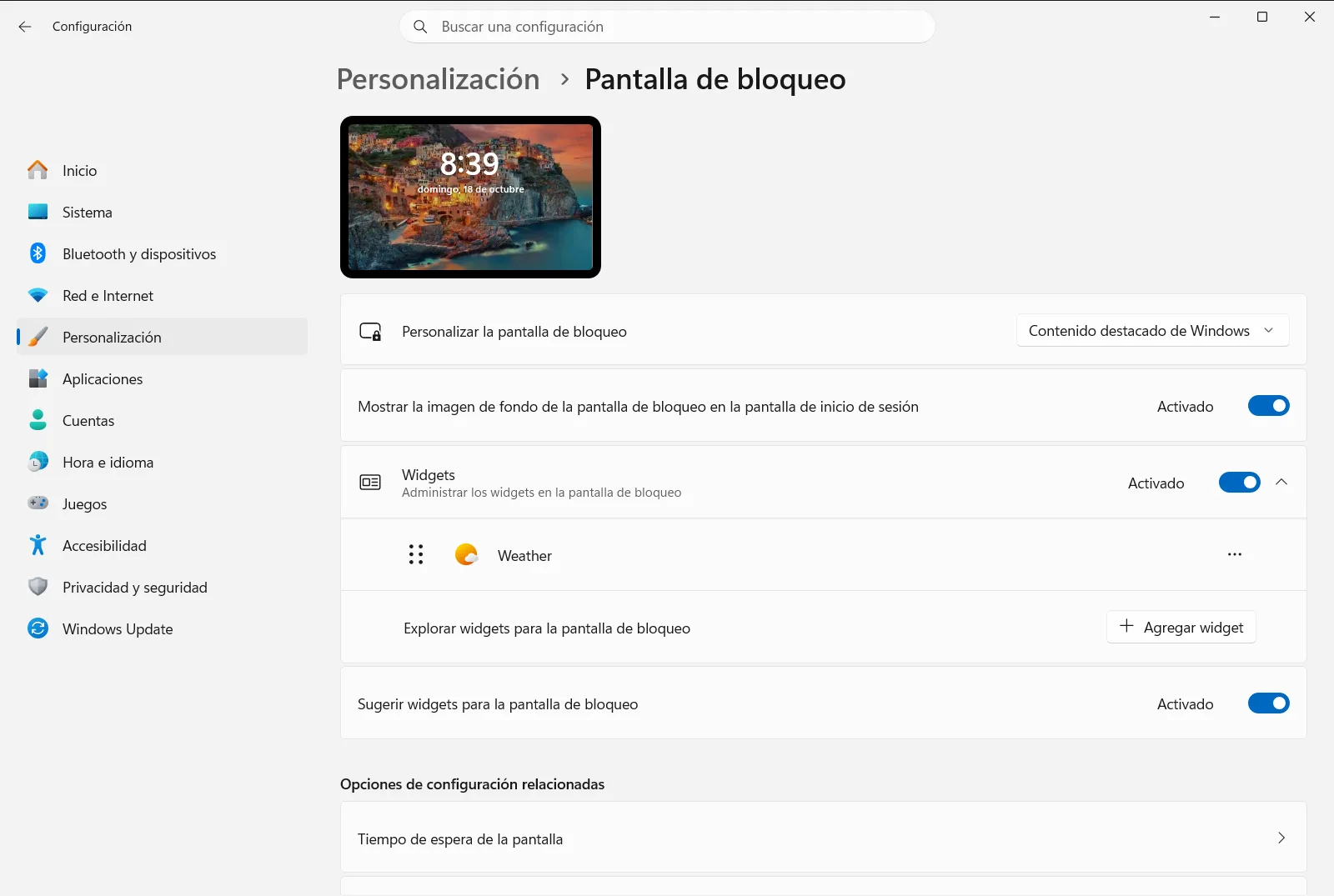 Pantalla de bloqueo