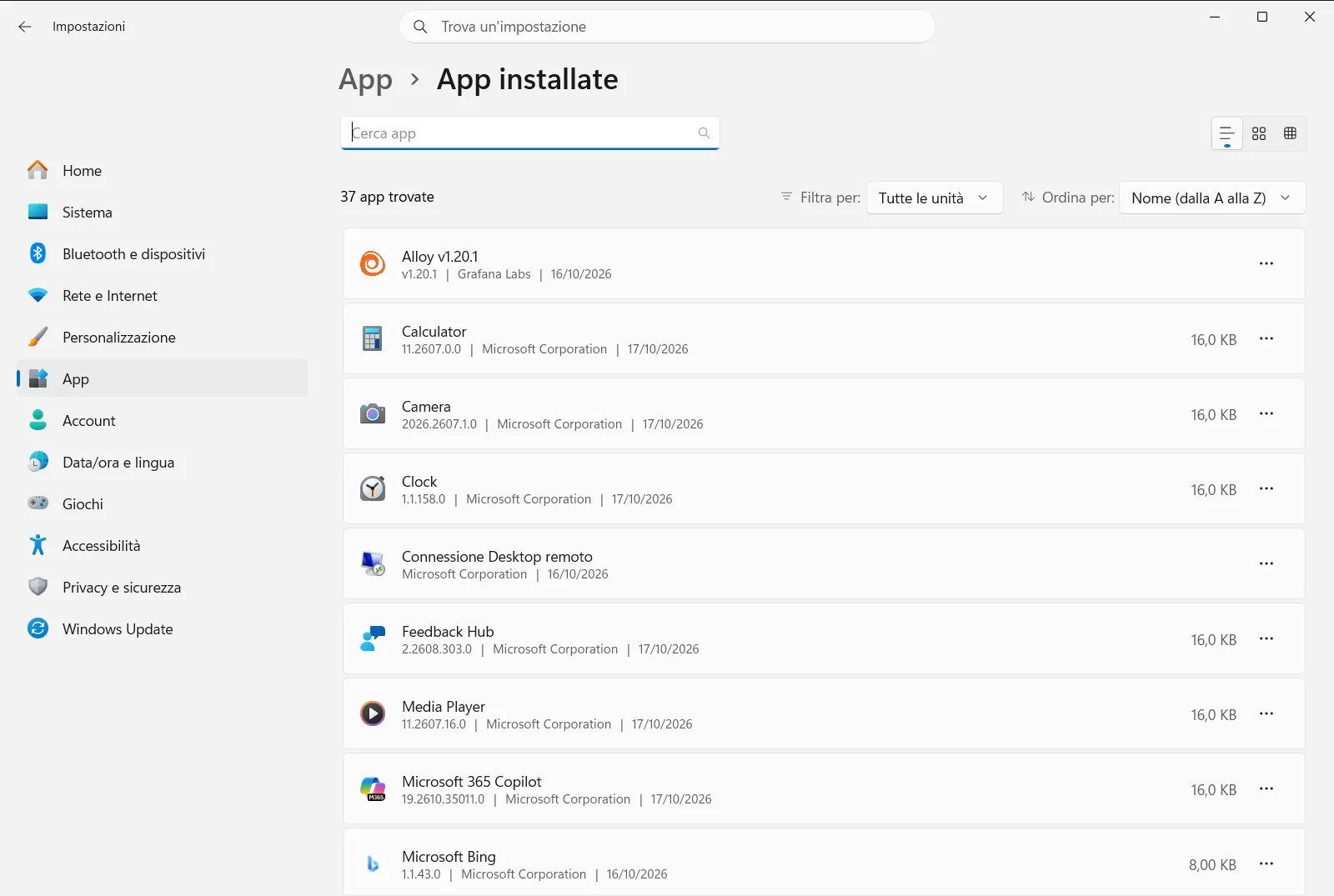 App installate