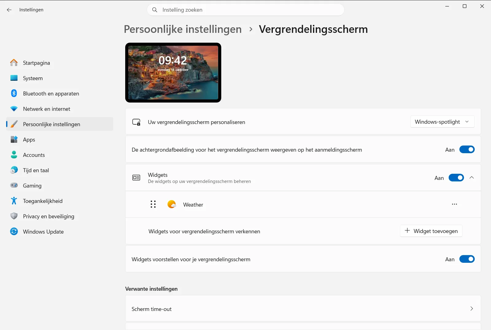 Vergrendelingsscherm