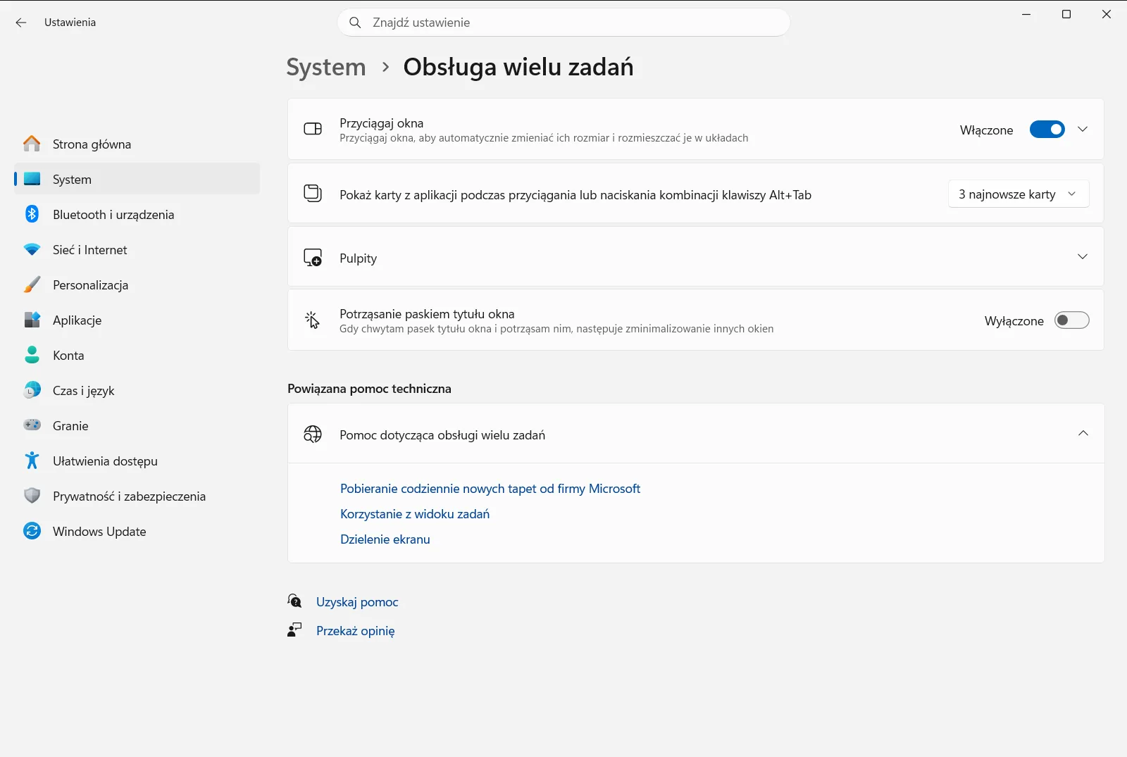 Obsługa wielu zadań