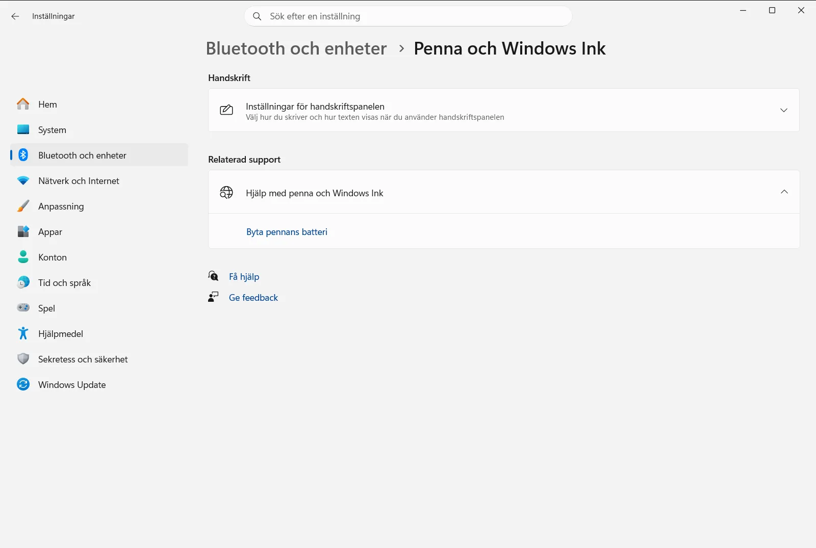 Penna och Windows Ink
