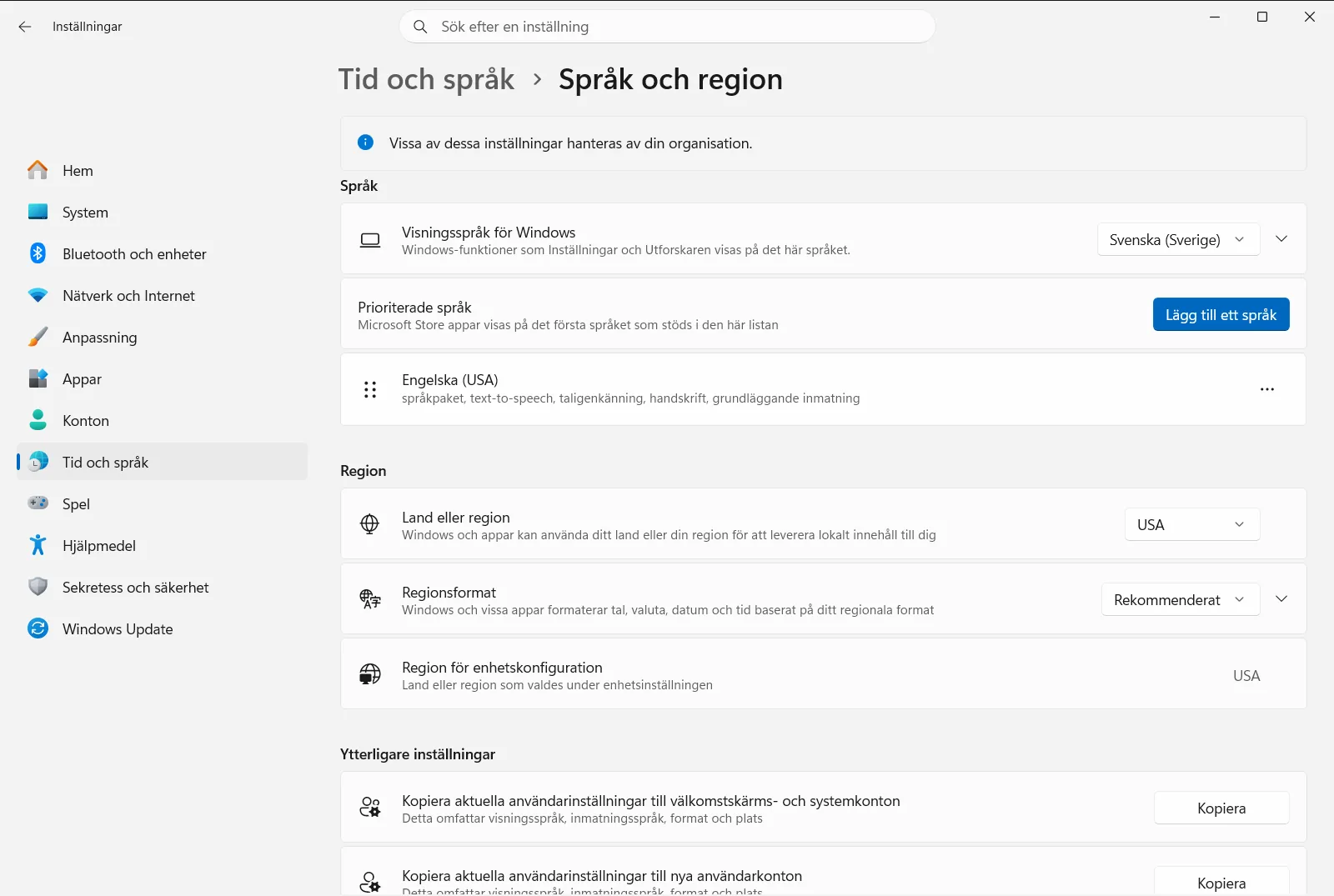 Språk och region